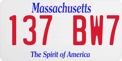 MA license plate 137BW7