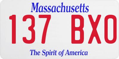 MA license plate 137BX0