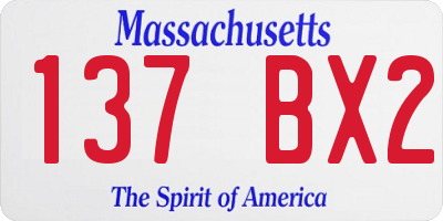 MA license plate 137BX2