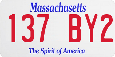 MA license plate 137BY2
