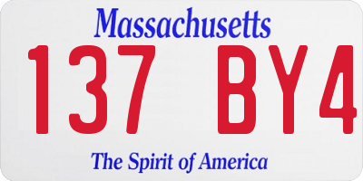 MA license plate 137BY4