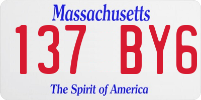 MA license plate 137BY6
