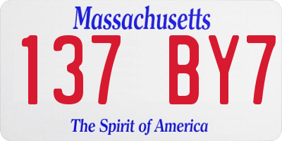 MA license plate 137BY7