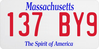 MA license plate 137BY9