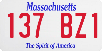 MA license plate 137BZ1