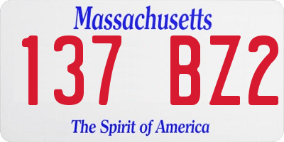 MA license plate 137BZ2