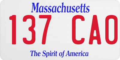 MA license plate 137CA0