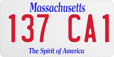 MA license plate 137CA1