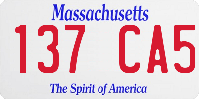 MA license plate 137CA5