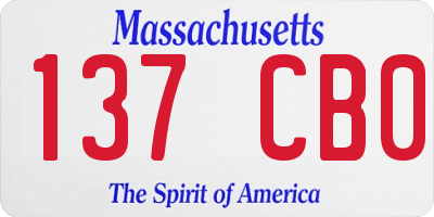 MA license plate 137CB0