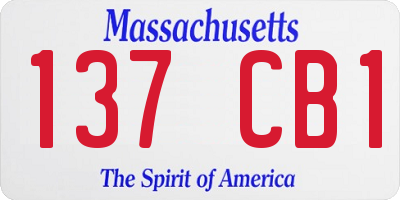 MA license plate 137CB1