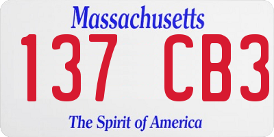 MA license plate 137CB3