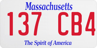 MA license plate 137CB4
