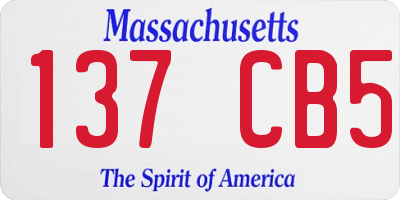 MA license plate 137CB5