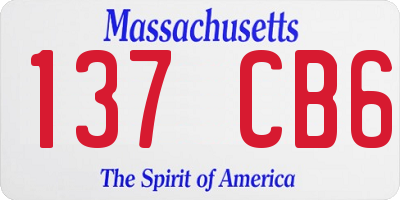 MA license plate 137CB6