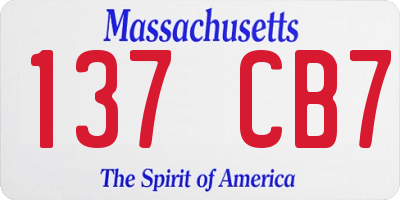 MA license plate 137CB7