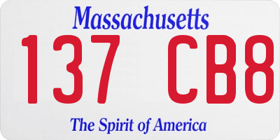 MA license plate 137CB8