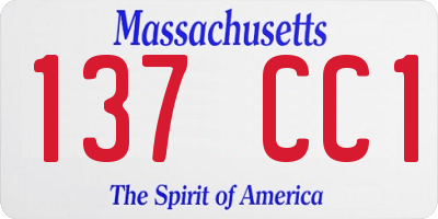 MA license plate 137CC1