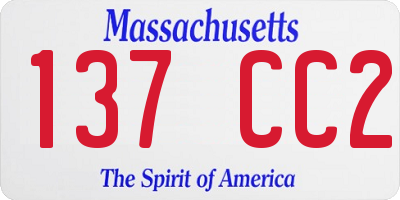 MA license plate 137CC2