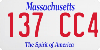 MA license plate 137CC4