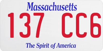 MA license plate 137CC6