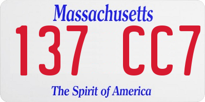 MA license plate 137CC7