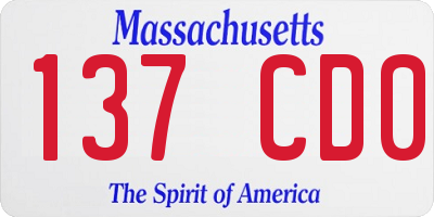 MA license plate 137CD0