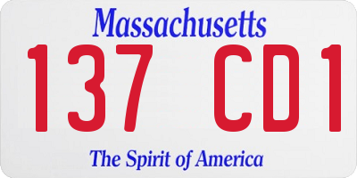 MA license plate 137CD1