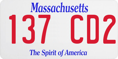 MA license plate 137CD2