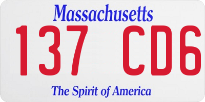 MA license plate 137CD6