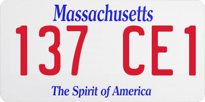 MA license plate 137CE1