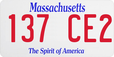 MA license plate 137CE2