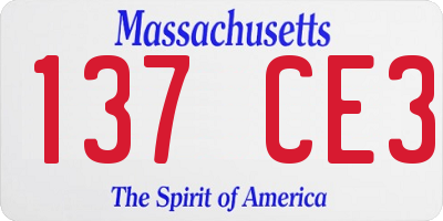 MA license plate 137CE3