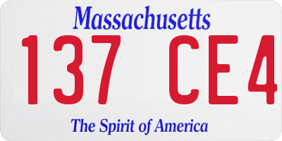 MA license plate 137CE4