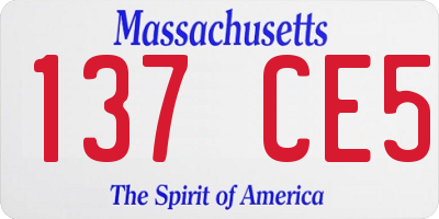 MA license plate 137CE5