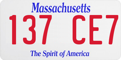 MA license plate 137CE7