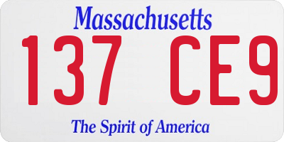 MA license plate 137CE9