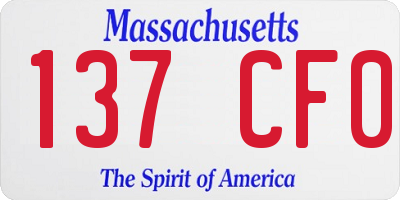 MA license plate 137CF0