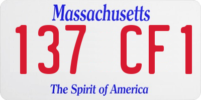 MA license plate 137CF1