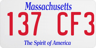 MA license plate 137CF3