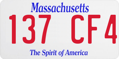 MA license plate 137CF4