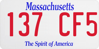 MA license plate 137CF5