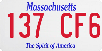 MA license plate 137CF6