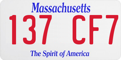 MA license plate 137CF7