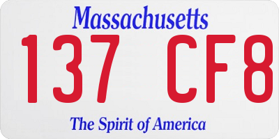 MA license plate 137CF8