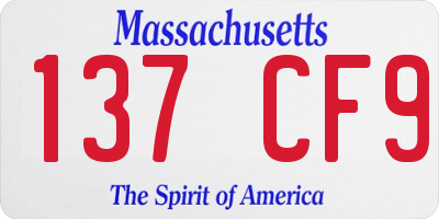 MA license plate 137CF9