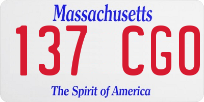 MA license plate 137CG0