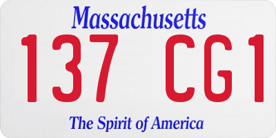 MA license plate 137CG1