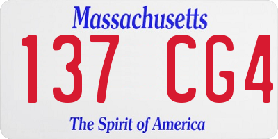 MA license plate 137CG4