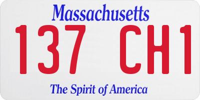 MA license plate 137CH1